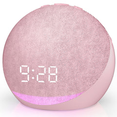 Acedeck pink bedside sound machine alarm clock with soft glow for restful nights.