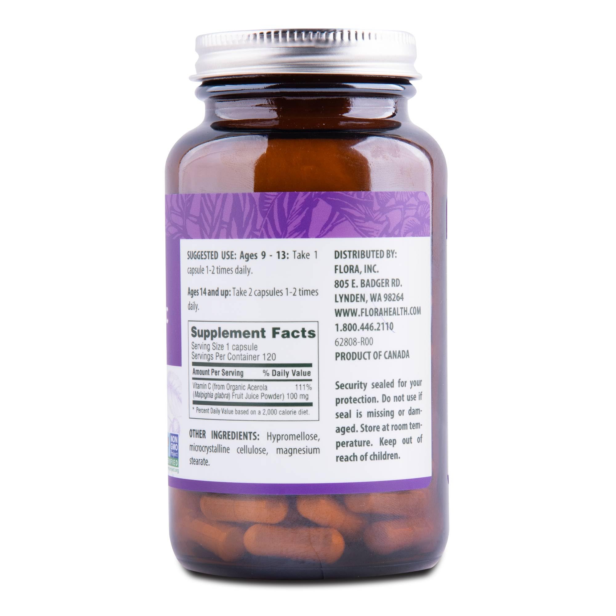 Pure acerola cherry vitamin C powder used in Flora capsules