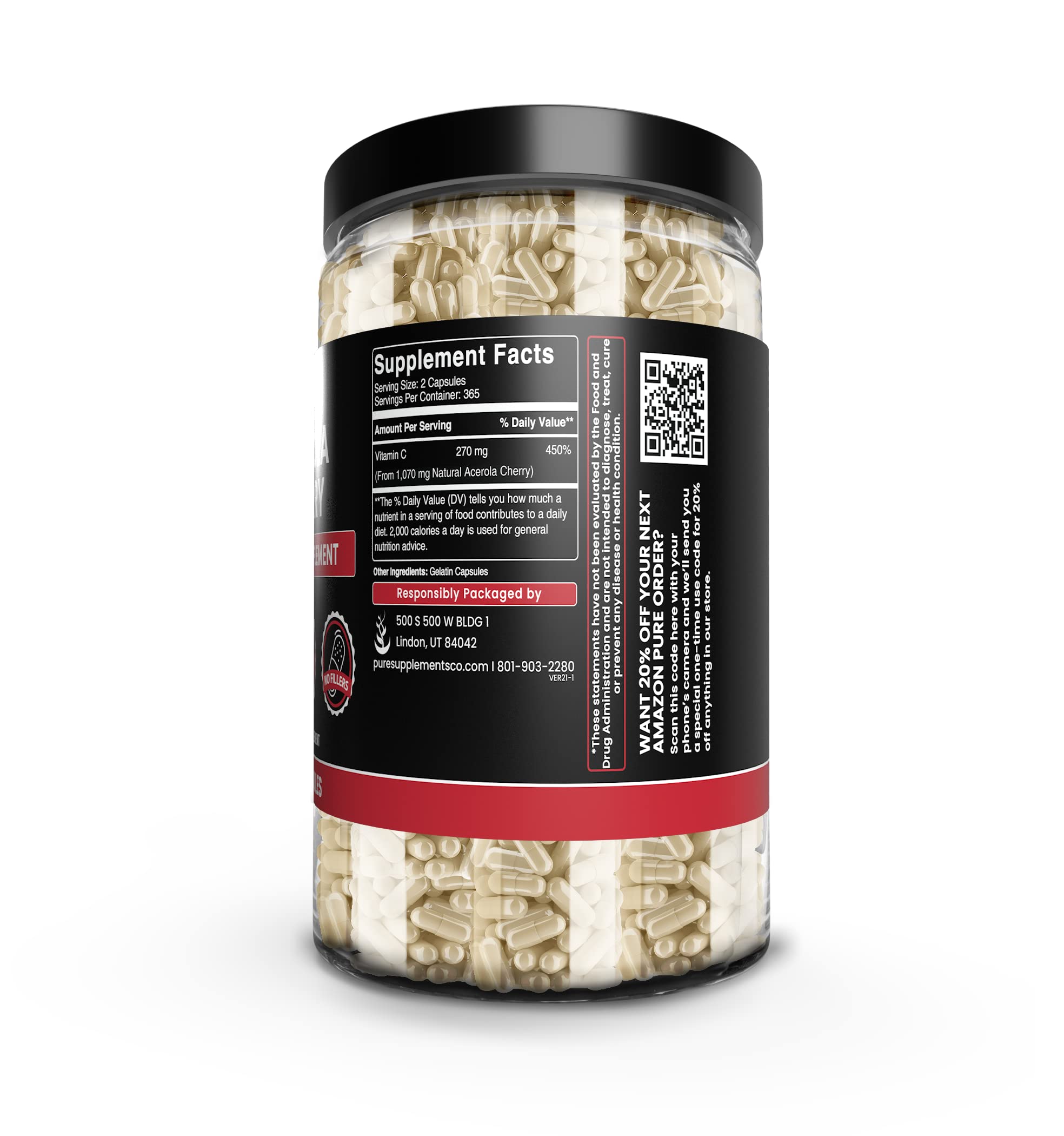 Acerola Cherry capsule is a natural source of Vitamin C
