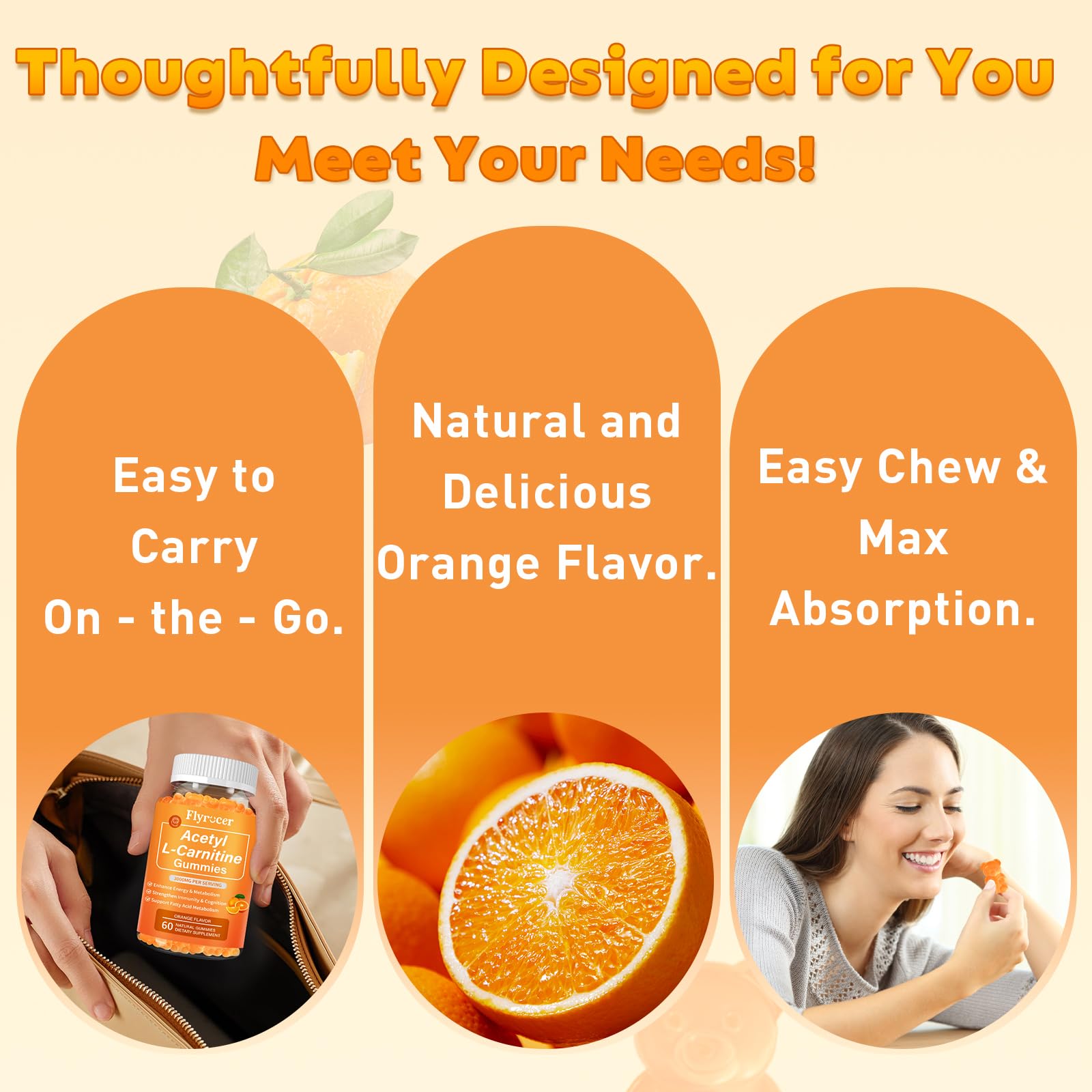 Ingredients panel for Acetyl L-Carnitine Gummies