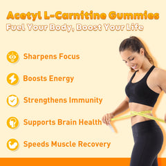 Close-up of Acetyl L-Carnitine Gummies orange flavor