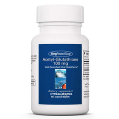 Front view of Allergy Research Group Acetyl-Glutathione 60-count bottle