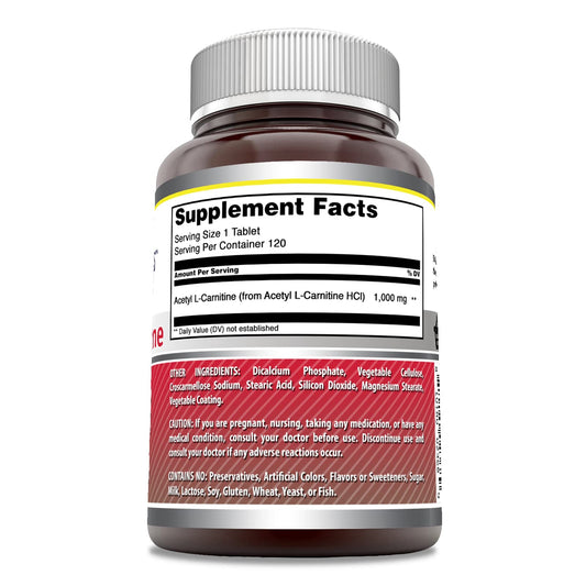 Serving size of Acetyl L-Carnitine 1000 mg per tablet