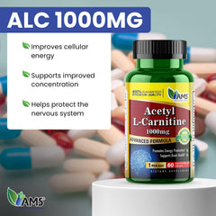 Close-up of Acetyl L-Carnitine 1000mg tablets