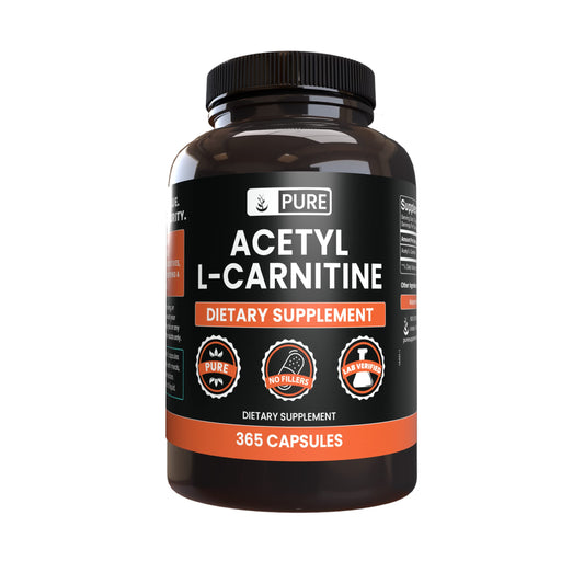 Front view of Pure Original Ingredients Acetyl L-Carnitine 365 capsules
