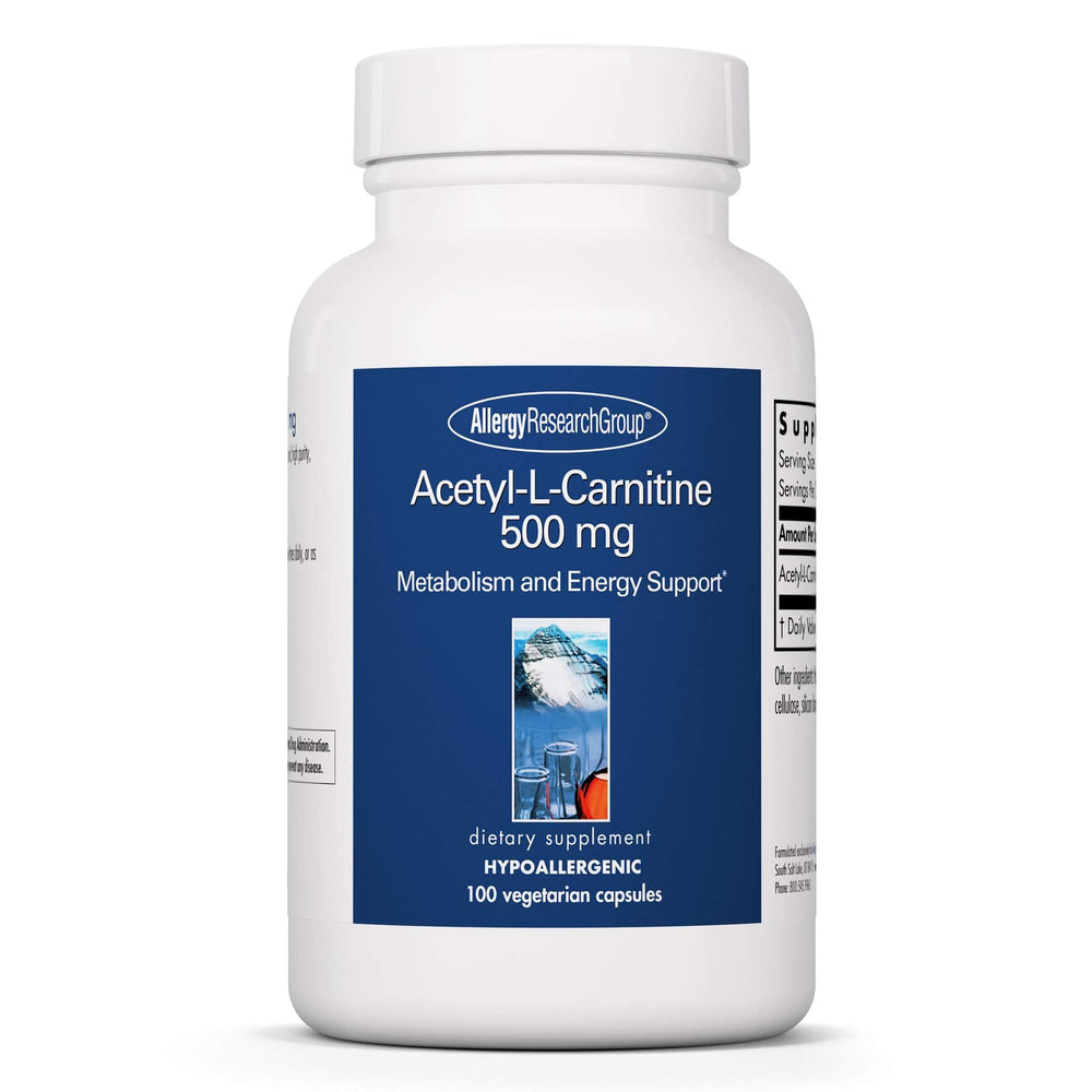 Acetyl-L-Carnitine 500mg vegetarian capsules label