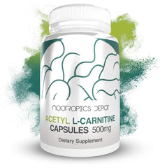 Label showing 500mg Acetyl L-Carnitine capsules