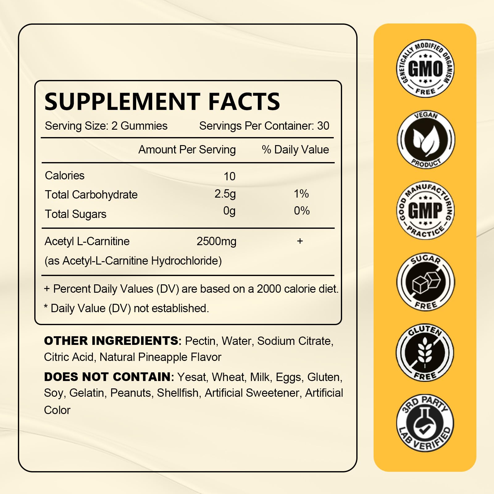 Gummies supporting energy and endurance with Acetyl L-Carnitine