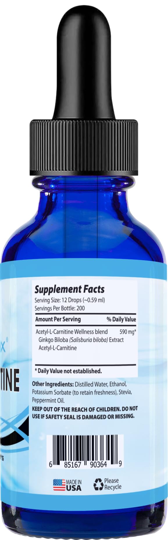 Dropper dispensing Acetyl L-Carnitine liquid