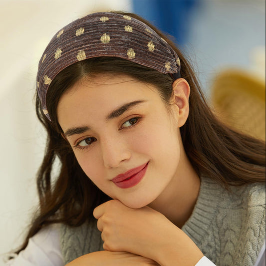 ACO-UINT boho wide headband in soft fabric for easy styling.