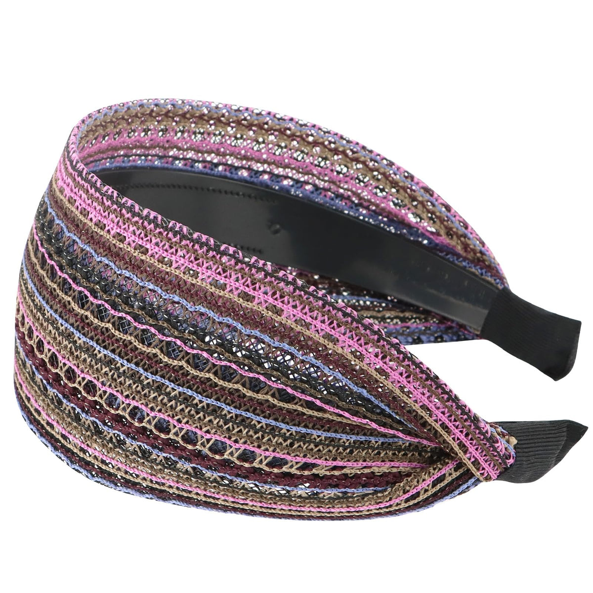 ACO-UINT Boho Headband with wide non-slip design in purple for all-day secure wear.