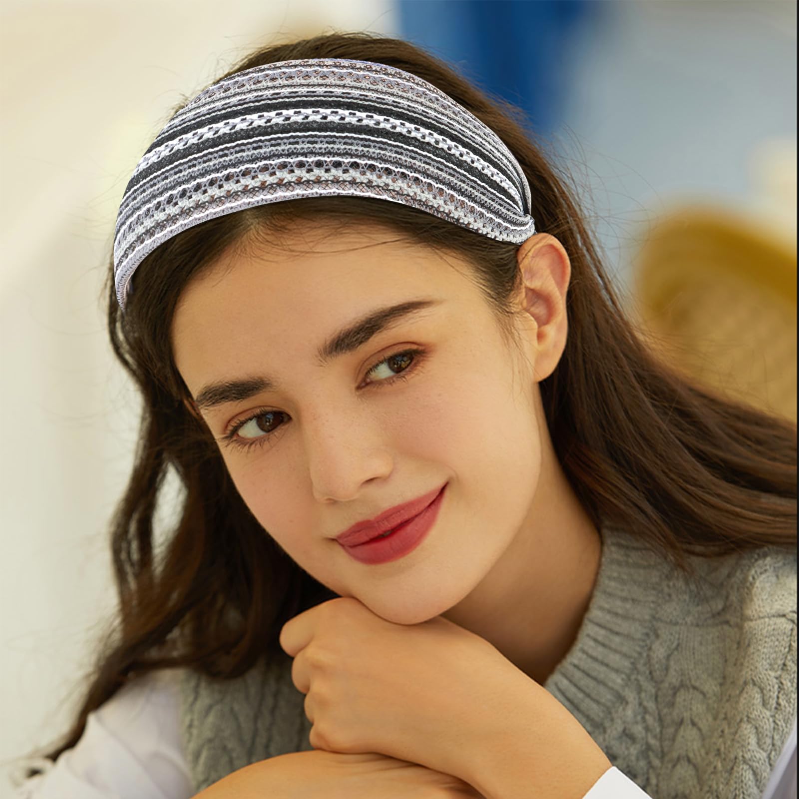 ACO-UINT hairband with teeth grip for secure, comfortable hold