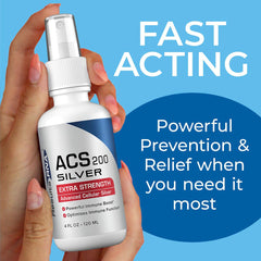 ACS 200 Silver Extra Strength spray bottle in use