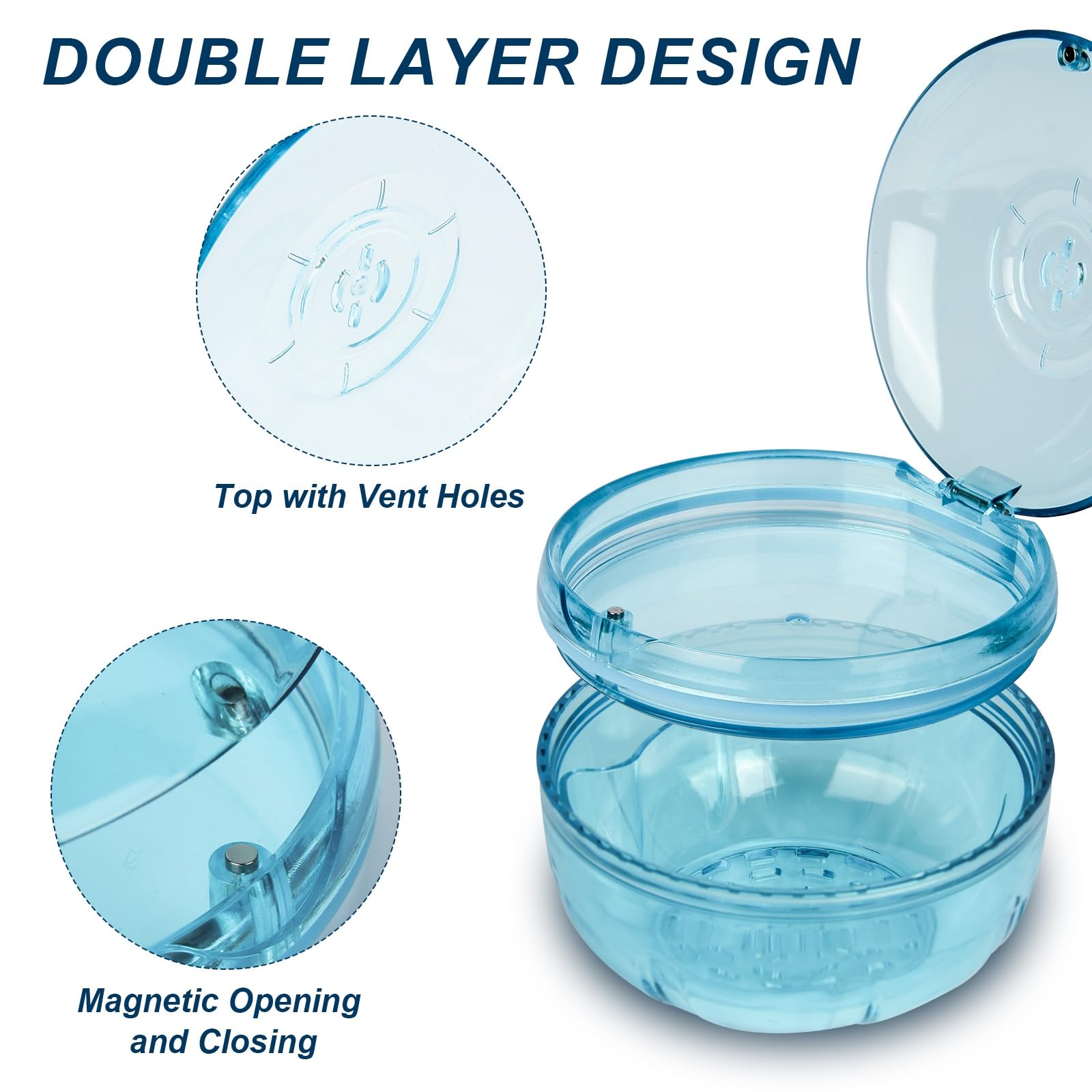 Portable blue ACSKD travel retainer case