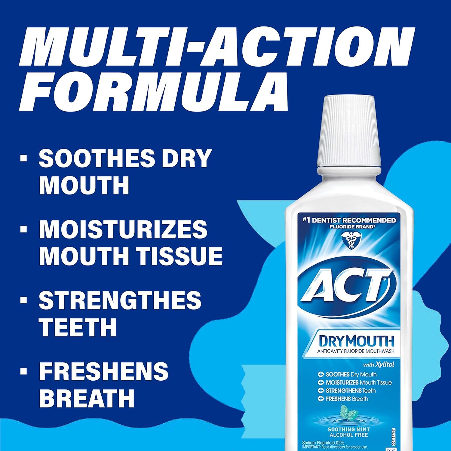 Close-up of Act Tot Care Dry Mouth Rn 18z label