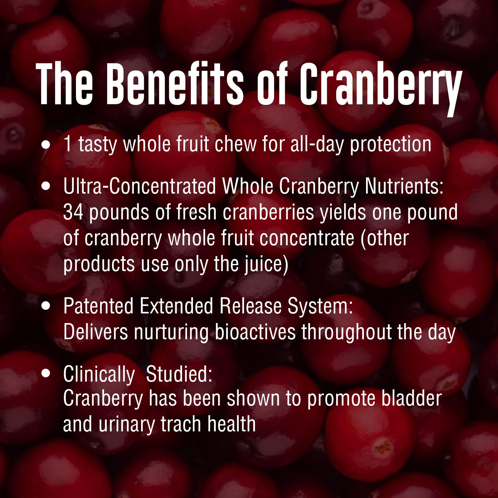 Clinically studied cranberry health graphic