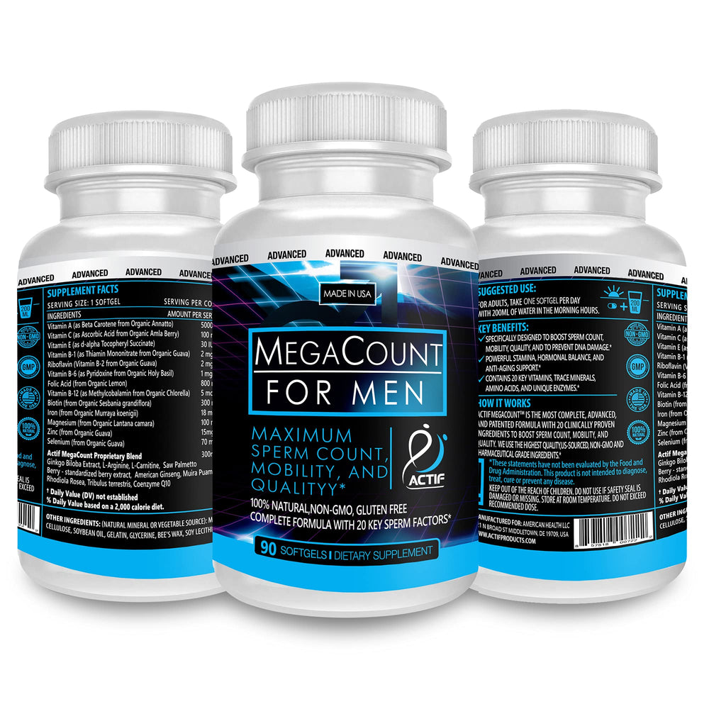 ACTIF MegaCount for Men product label close-up