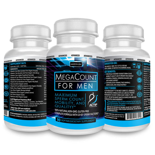 ACTIF MegaCount for Men product label close-up