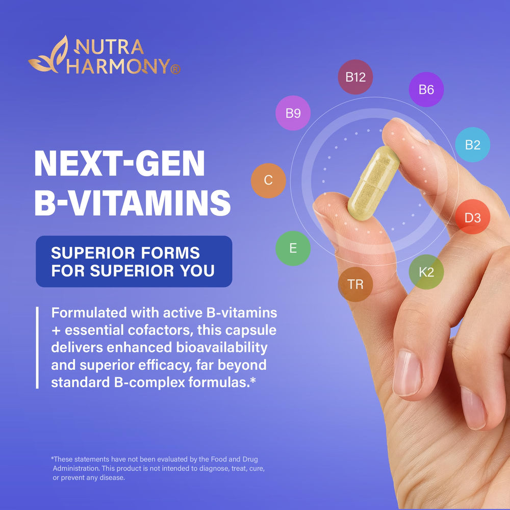 B2, B6, B9, and B12 vitamins close-up