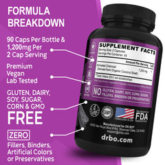 Charcoal detox capsules supporting gut health