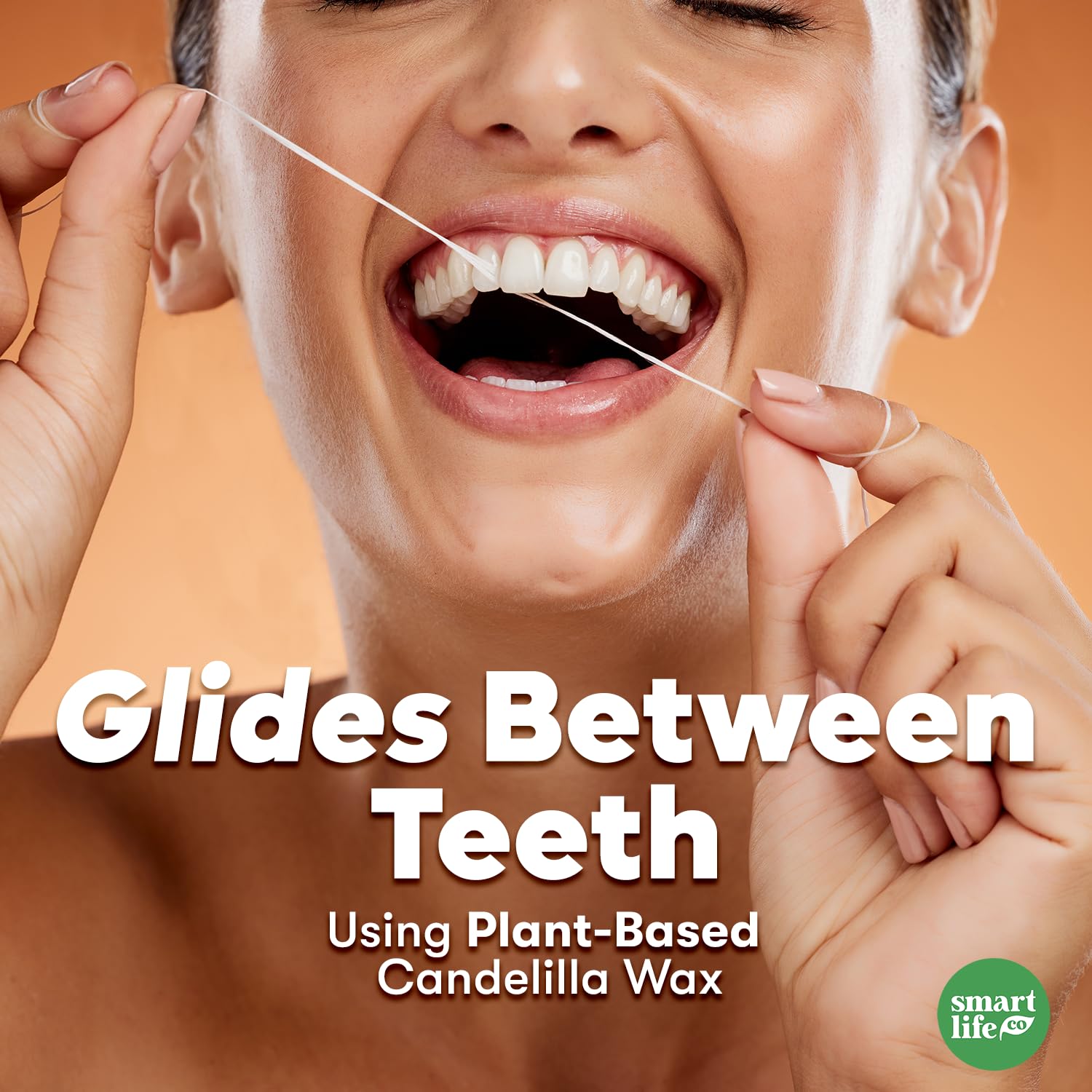 Activated charcoal infused floss close-up for whitening