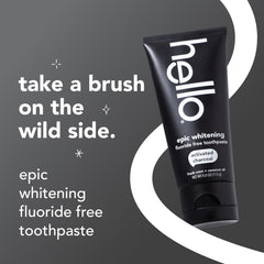 Close-up of activated charcoal toothpaste with mint