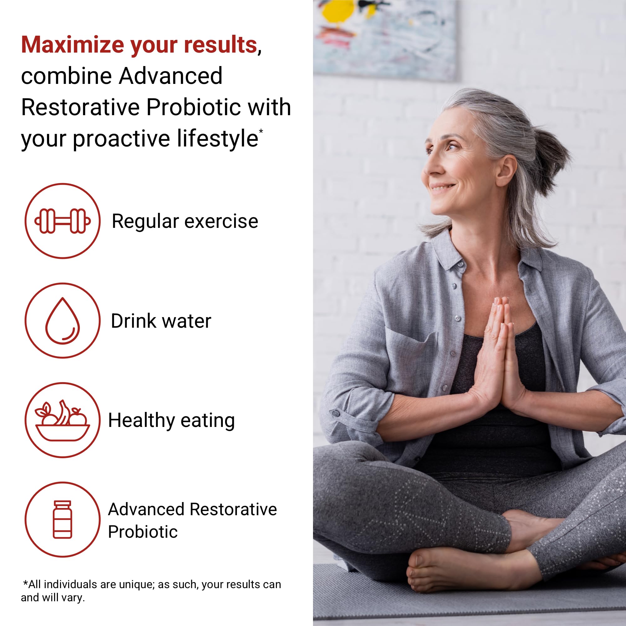 ActivatedYou Advanced Restorative Probiotic label closeup highlighting quality and purity.