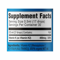 Bottle of Activation K2 MK-7 liquid being held