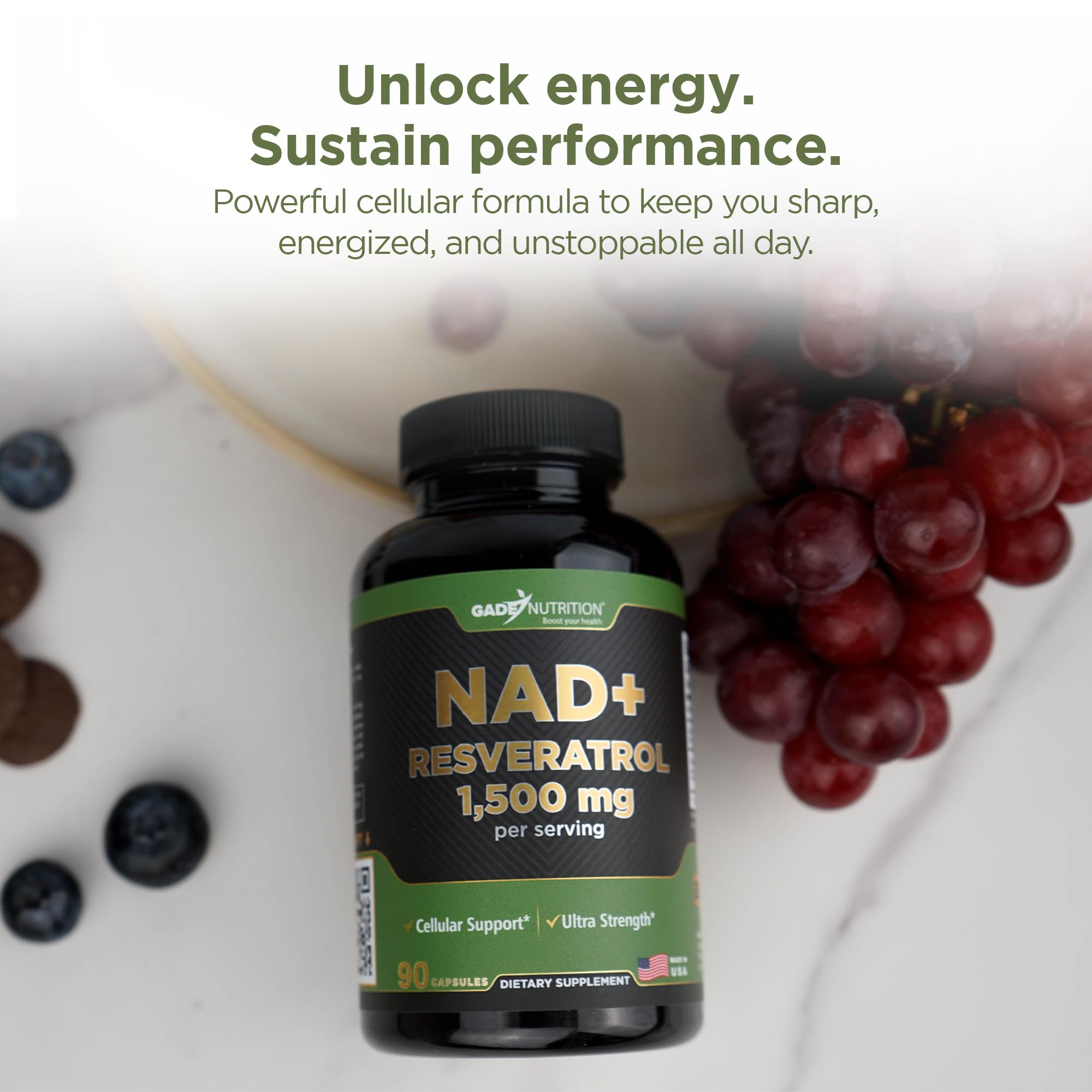 Capsules representing energy boost and vitality