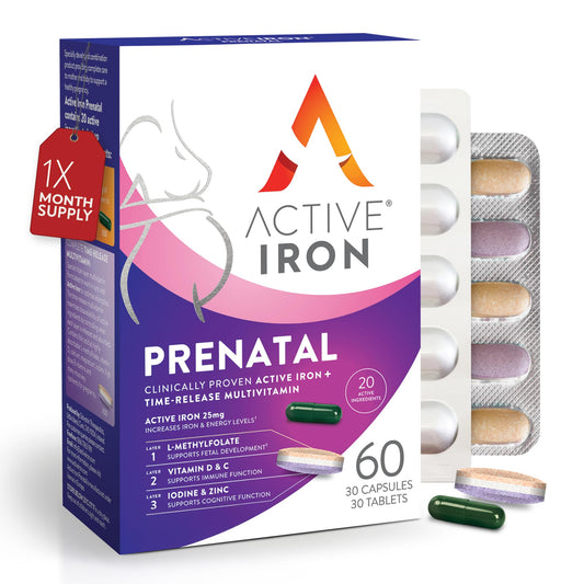 Active Iron Prenatal bottle with front label