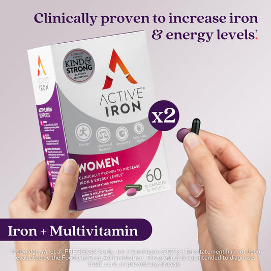Active Iron with women's multivitamin for energy boost