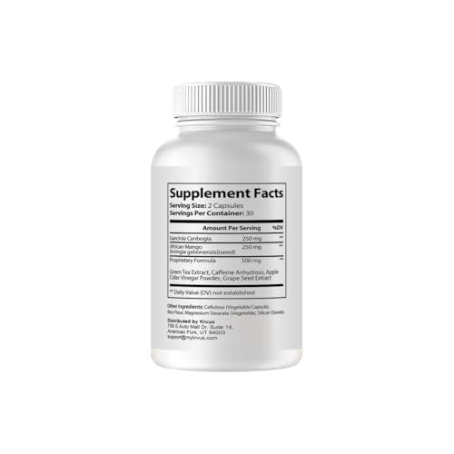 Nutrition label for Active Keto Capsules