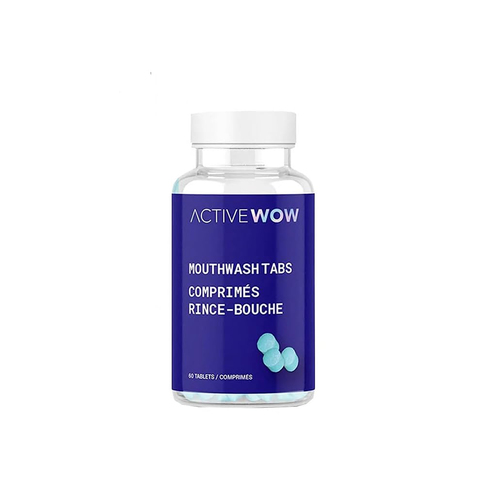 Active Wow mint mouthwash tablets 60-pack front view