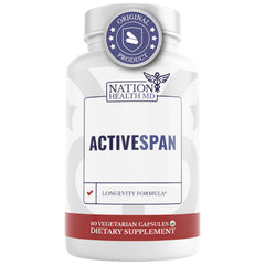 Front view of NATION HEALTH MD ActiveSpan bottle