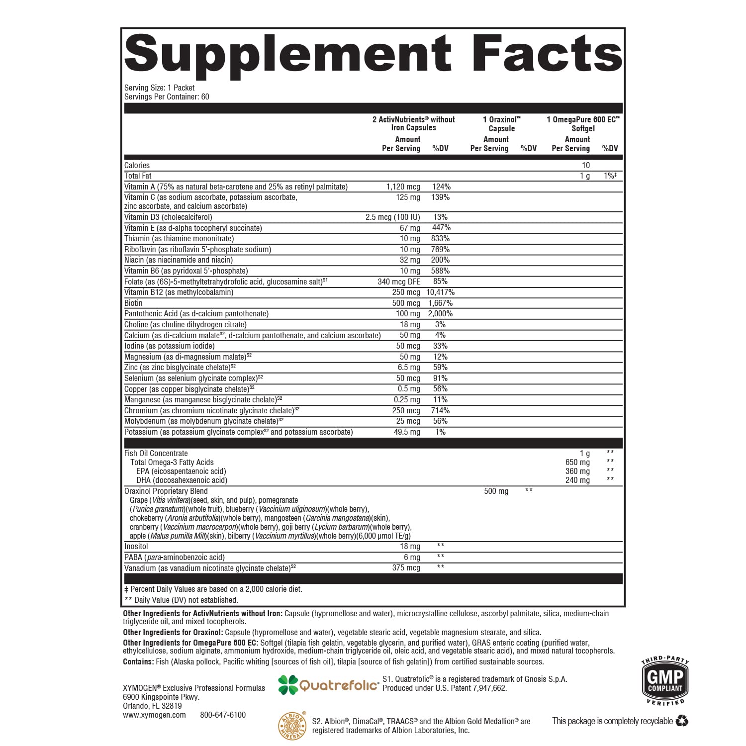 IFOS five-star certification badge on OmegaPure packaging