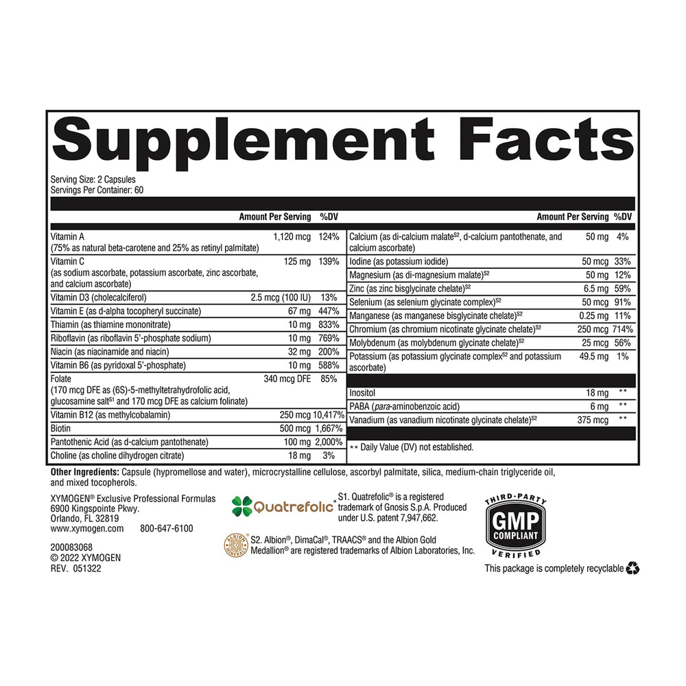 Open bottle with capsules and product label