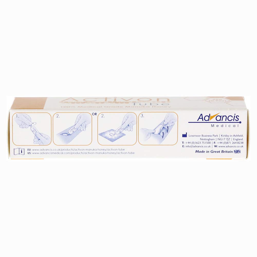 ActivOn Manuka gel close-up shows non-absorption into bloodstream.