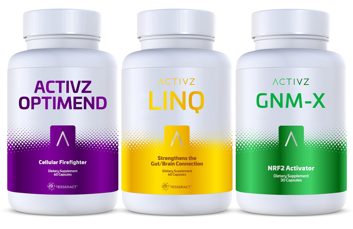 ACTIVZ Trifecta bundle featuring GNM-X, Optimend and LINQ bottles