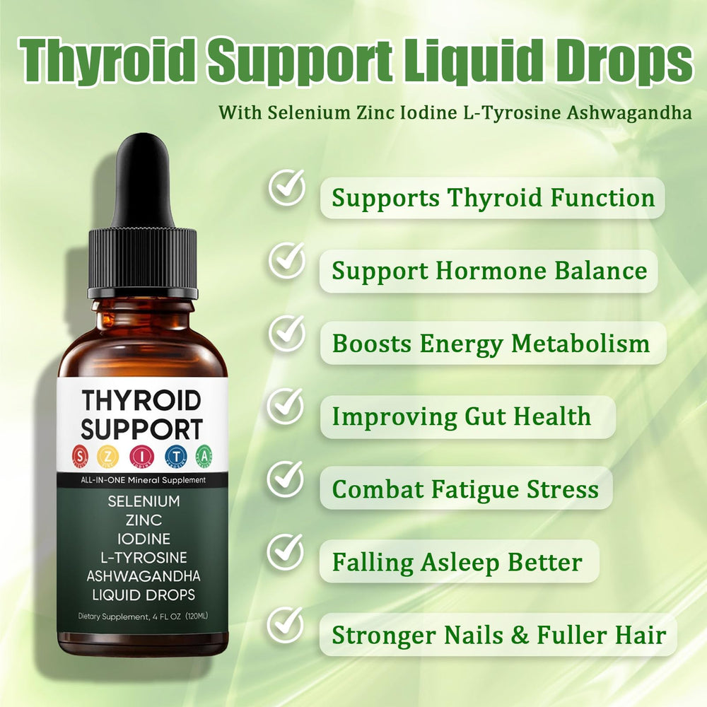 Actora Thyroid Support Liquid Drops dropper close up showing liquid formula