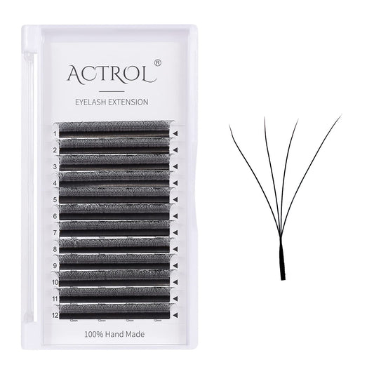 ACTROL 4D W lashes extensions black 0.07mm C curl 13mm – soft, lightweight comfort.
