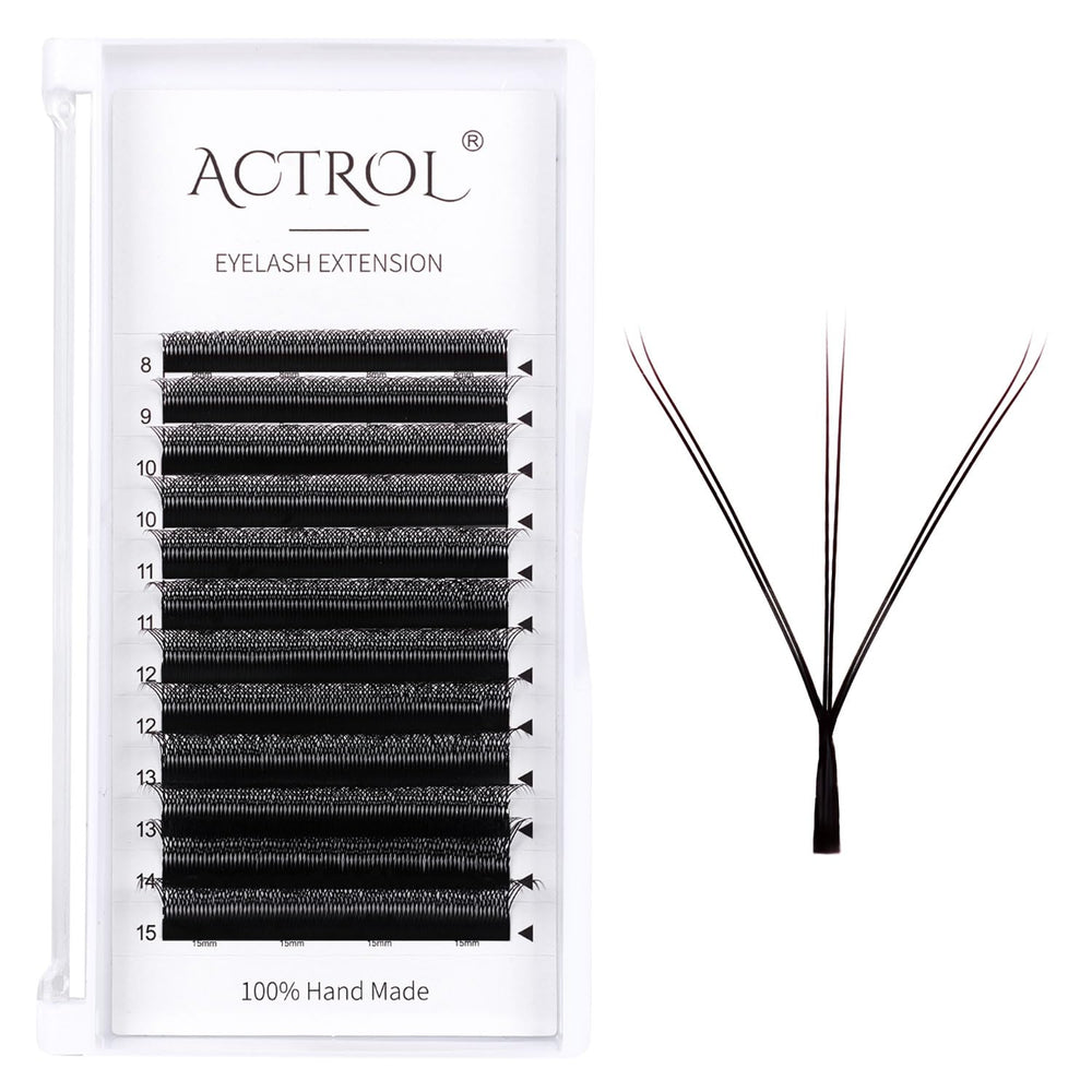 ACTROL W eyelash extensions with 6D WW shape for fuller, natural-looking lashes
