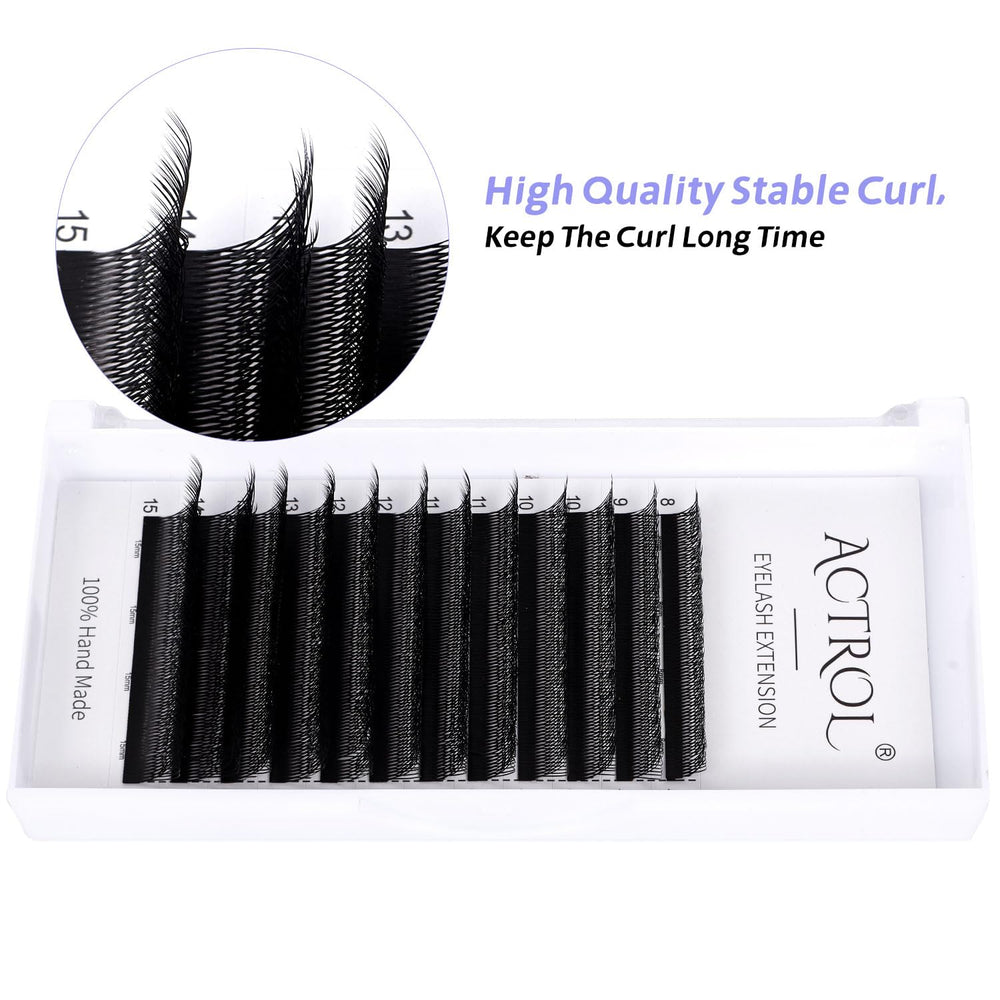 ACTROL W premade double fan lashes simplify precise application