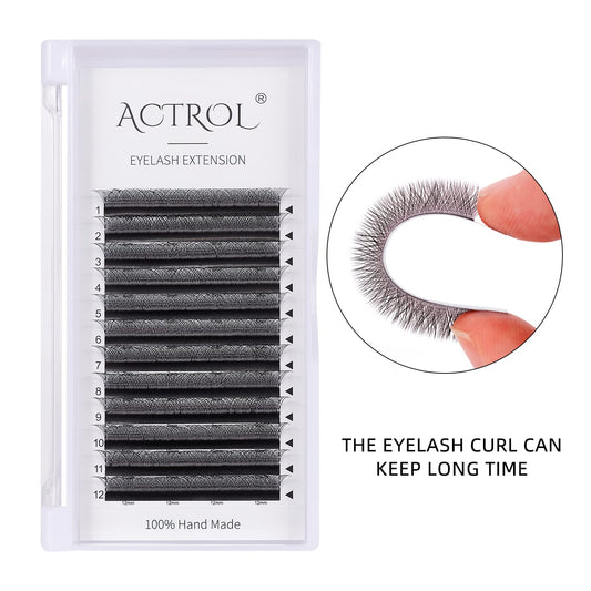 W-shaped lashes being formed into 3D fans for quick volume