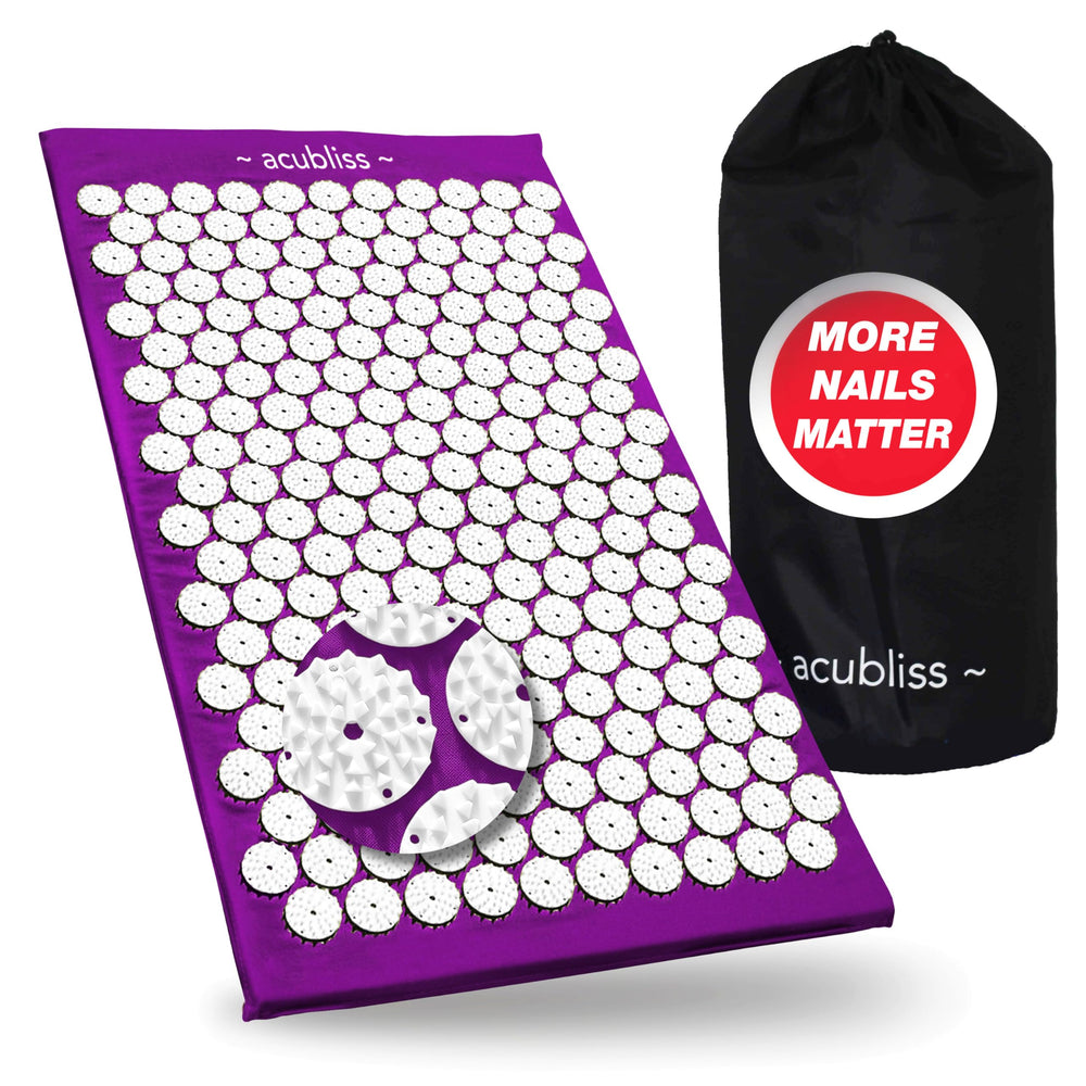 Acubliss Premium Purple Acupressure Mat with 8358 nails and 26x16x1 inch size