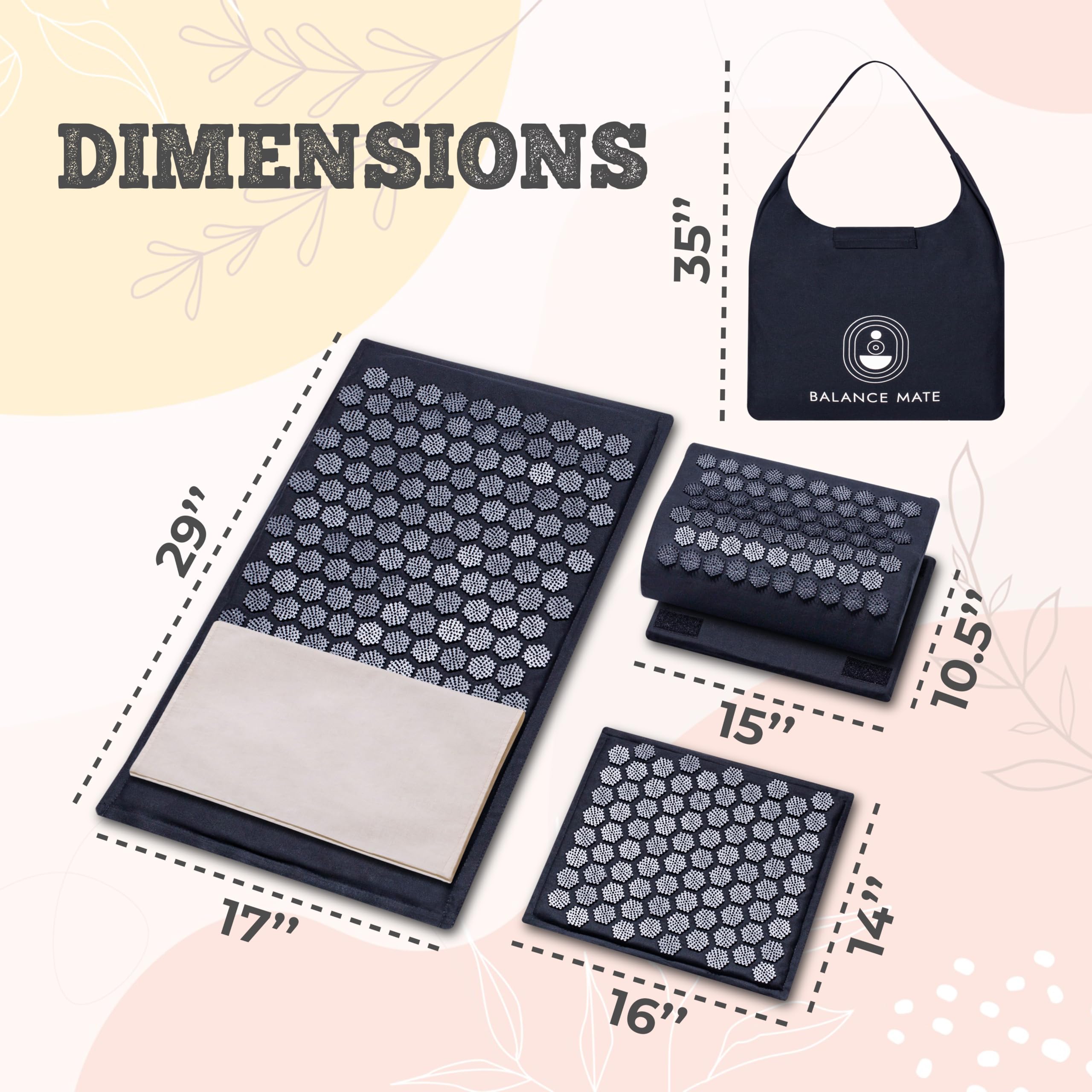 Mat materials: organic cotton fabric and plant-based foam