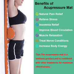 Orange acupressure pillow with raised points