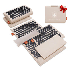 Front view of the soft cream acupressure mat.
