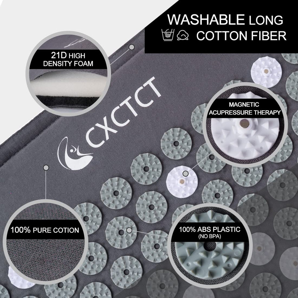 Acupressure pillow for neck in grey