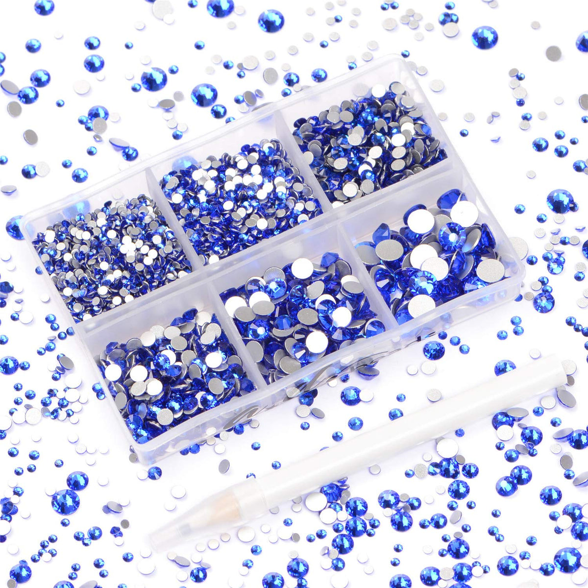 AD Beads 4300 royal blue flat-back rhinestones for dazzling nail art