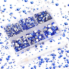 AD Beads 4300 royal blue flat-back rhinestones for dazzling nail art